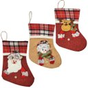 Ver imagem 1 de Kit Bota Natal Papai Noel, Boneco de Neve e Rena Pelúcia 25cm 3 Peças - Master Christmas