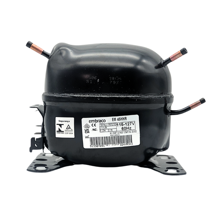 Motor Compressor 1/8 Hp Em45hhr Embraco Gás R134a 110v Motor Compressor 1/8 Hp Em45hhr Embraco Gás R134a 110v