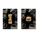 Ver imagem 1 de Kit 02 Placas Mdf Hamburguer Decoração Cozinha Lanchonete A4