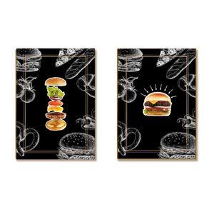 Kit 02 Placas Mdf Hamburguer Decoração Cozinha Lanchonete A4