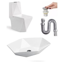 Kit Imperial Diamond Vaso Sanitário Cuba Válvula e Sifão - 1