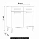 Ver imagem 4 de Balcão de Cozinha com Tampo 91cm Hanna Cinamomo/Branco A15 - Mpozenato