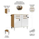 Ver imagem 3 de Balcão de Cozinha com Tampo 91cm Hanna Cinamomo/Branco A15 - Mpozenato