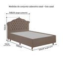 Ver imagem 5 de Kit Cama Box Casal + Cabeceira Estofada em Madeira Maciça Curva Provençal com Capitonê Marrom