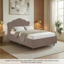 Ver imagem 2 de Kit Cama Box Casal + Cabeceira Estofada em Madeira Maciça Curva Provençal com Capitonê Marrom