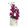 Flor Artificial Arranjo Orquídeas Phalanopsis Vinho Presente Especial - 2