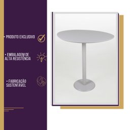 Mesa Lateral Monopé Design Orgânico 35x50cm - Off White - 7