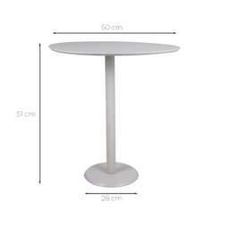 Mesa Lateral Monopé Design Orgânico 35x50cm - Off White - 6