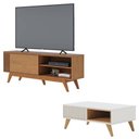 Ver imagem 1 de Rack Bancada Otawa Freijó com Mesa de Centro Jeri Off White Freijó - Colibri