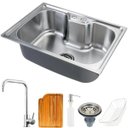 Ver imagem 1 de Cuba para Cozinha Gourmet Pia Aço Inox com Acessórios e Tábua de Corte Nawa 50 Cm e Torneira