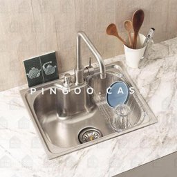 Cuba para Cozinha Gourmet Pia Aço Inox com Acessórios e Tábua de Corte Nawa 50 Cm Pingoo.casa - 2