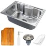 Cuba para Cozinha Gourmet Pia Aço Inox com Acessórios e Tábua de Corte Nawa 50 Cm Pingoo.casa - 1