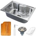Ver imagem 1 de Cuba para Cozinha Gourmet Pia Aço Inox com Acessórios e Tábua de Corte Nawa 50 Cm Pingoo.casa