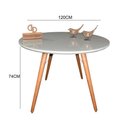 Ver imagem 2 de Mesa Jantar Pés Palitos Tampo Redondo Vidro Laqueado 120cm Off White