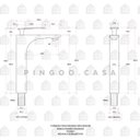 Ver imagem 5 de Torneira para banheiro Misturador Monocomando Alta Caeté Pingoo.casa - Cromado