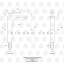 Ver imagem 5 de Torneira para banheiro Misturador Monocomando Alta Caeté Pingoo.casa - Dourado