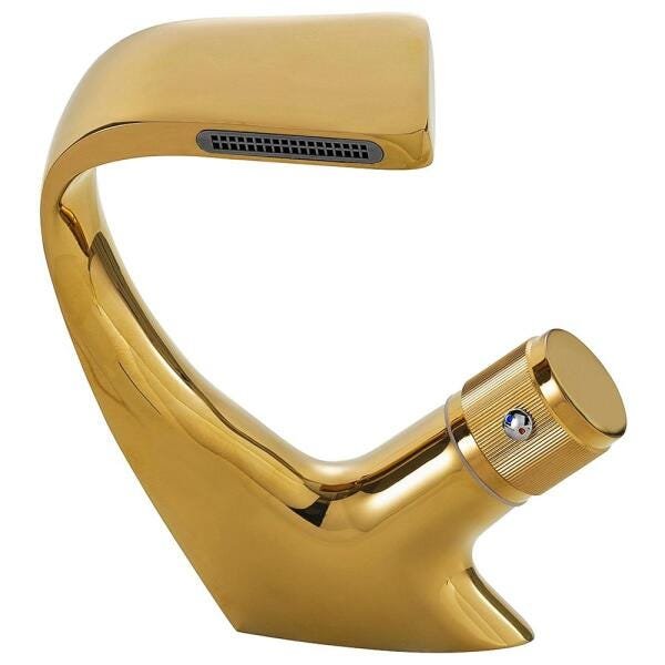 Torneira para banheiro cascata Misturador Monocomando Baixa Cairu Pingoo.casa - Dourado - 1