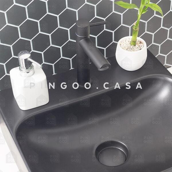 Torneira Para Banheiro em Aço inox Escovado Baixa Amazonas Pingoo.casa - Preto - 2