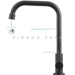Torneira para Cozinha em Aço inox Escovado Tinguá Pingoo.casa - Preto - 3