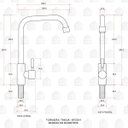 Ver imagem 4 de Torneira para Cozinha em Aço inox Escovado Tinguá Pingoo.casa - Preto