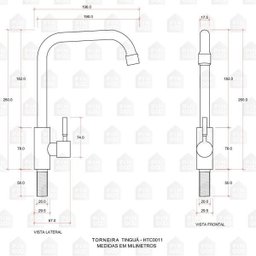 Torneira para Cozinha em Aço inox Escovado Tinguá Pingoo.casa - Preto - 4