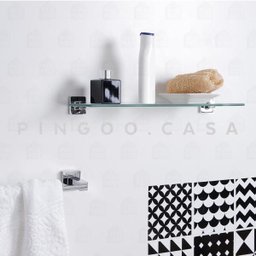 Acessórios para Banheiro Quadrado 2 peças São Francisco Pingoo.casa - Cromado - 2
