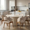 Ver imagem 3 de Mesa de Jantar 6 Lugares Redonda 135cm Verbena N01 Off White - Lyam Decor