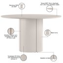 Ver imagem 4 de Mesa de Jantar 6 Lugares Redonda 135cm Verbena N01 Off White - Lyam Decor