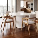 Ver imagem 2 de Mesa de Jantar 6 Lugares Redonda 135cm Verbena N01 Off White - Lyam Decor