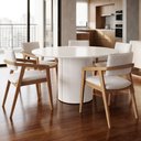 Ver imagem 2 de Mesa de Jantar 6 Lugares Redonda 135cm Verbena N01 Off White - Lyam Decor