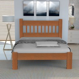 Cama King Size Casal Luxo de Madeira Maciça Cedro Tauari Castanho - 4