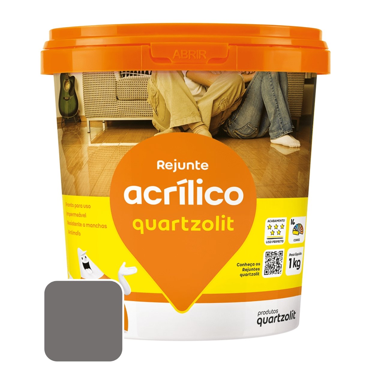 Rejunte Acrílico Preto Grafite Quartzolit Anti Fungo 1 Kg