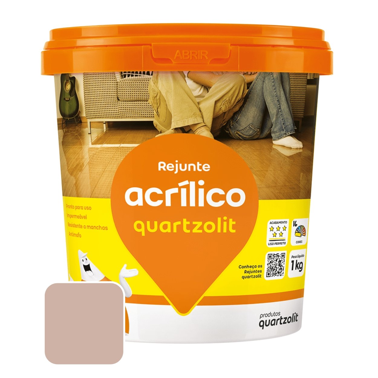 Rejunte Acrílico Marron Tabaco Quartzolit Anti Fungo 1 Kg - 1