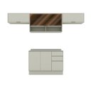 Ver imagem 3 de Cozinha Modulada 4 Peças 280cm 6 Portas 2 Gavetas Fineze Henn - Cor: Areia HP