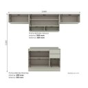 Ver imagem 2 de Cozinha Modulada 4 Peças 280cm 6 Portas 2 Gavetas Fineze Henn - Cor: Areia HP