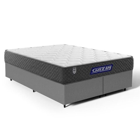 Cama Box + Colchão Gazin de Espuma D28 + D60 Double Face Force Up Queen 158 cm