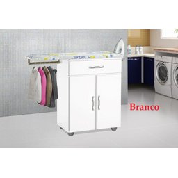 Tabua de passar roupa Gaveta 02 portas Branca com cabideiro PASSE BEM - 5
