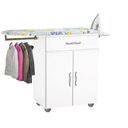 Ver imagem 1 de Tabua de passar roupa Gaveta 02 portas Branca com cabideiro PASSE BEM