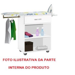 Tabua de passar roupa Gaveta 02 portas Branca com cabideiro PASSE BEM - 6