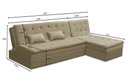 Ver imagem 2 de Sofá Cama King 5 Lugares 2,70m Agnes Suede Rover & Beato