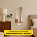Ver imagem 4 de Espelho Orgânico Decorativo para Sala Quarto Banheiro Hall e Escritório 80x35 Brinovar