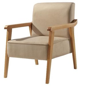 Poltrona Amora Linho Bege Médio Confortável Sala de Estar