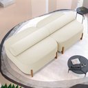 Ver imagem 2 de Kit 02 Sofás Ilha Orgânico Living Evo 125cm 02 Lugares Bouclê Bege - Desk Design