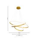 Ver imagem 5 de Lustre Led Pendente 3 Anéis Dourado 60cm 60w Luz 3000k