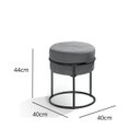 Ver imagem 4 de Puff Banqueta Riad Argola Preto Resistente Estofado Veludo