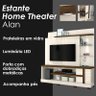 Estante Home Theater Alan com Pés Off White Savana – Madetec - 3