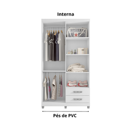 Conjunto Quarto Infantil Louise Branco G.roupas, Comoda, Bau e Nicho - Ajl Móveis Conjunto de Quarto - 3