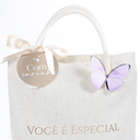 Ver imagem 2 de Sacola Ecobag 20x22 Linho Natural Presente Estampa Jardim Encantado