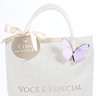 Sacola Ecobag 20x22 Linho Natural Presente Estampa Jardim Encantado - 2