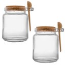 Ver imagem 1 de Kit 2 Porta Tempero Vidro Colher Bambu tampa de Rolha 240ml